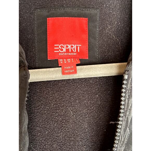 Esprit Women's Quilted Black Jacket with Front Zipper and Pockets - Medium - Picture 4 of 8